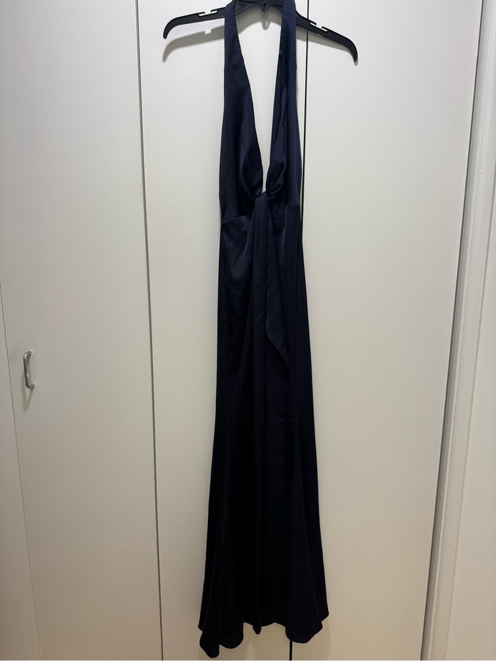 Fame and Partners Navy Halter Backless Gown - Picture 3 of 7